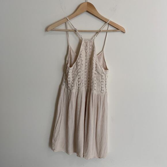 Alya Womens Size XS Dress Crochet Razor Back Mini Cream Adjustable Straps - Picture 4 of 7
